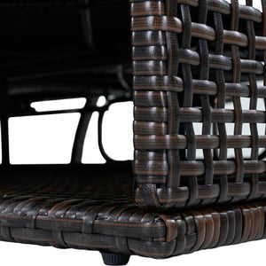 English Elm U_style Outdoor Double Sun Lounger Hdpe Wicker Steel Frame with Canopy Pop up Tables Blue WY000485AAC