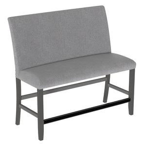 English Elm Wallace & Bay - Gray Transitional Upholstered Bench With Back in Walnut Ash Finish — 44"L Durable Wood Frame, Easy Care B361P384467