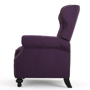 English Elm Christopher Knight Home® - Accented Push Back Recliner Chair with Rolled Arms and Copper Accents, Plush Cocooning Support, Sturdy Design Plum 57337.00FPLU
