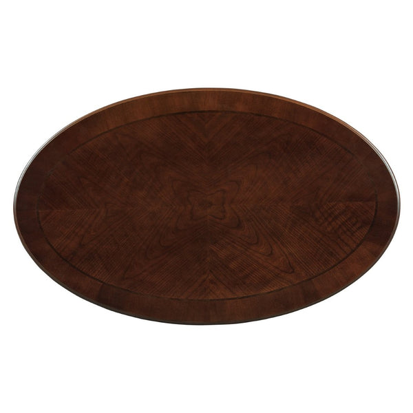 English Elm Vintage Oval Coffee Table With Drawer And Open Shelves, French Country Style Accent Table In Walnut N735P277388D-GIGA