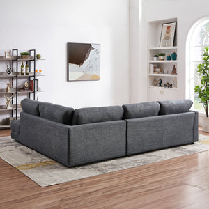 English Elm Ashcroft Furniture - Glander Cozy Right-Facing Sectional Sofa In Grey - Modern Comfort, Durable Design For Any Space B183S00038