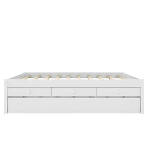 English Elm Twin Triple Metal Bunk Bed Matte Powder Coated Frame with Full Safety Guardrails W1580S00387