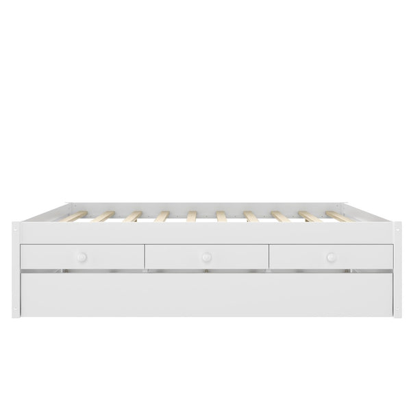 English Elm Twin Triple Metal Bunk Bed Matte Powder Coated Frame with Full Safety Guardrails W1580S00387