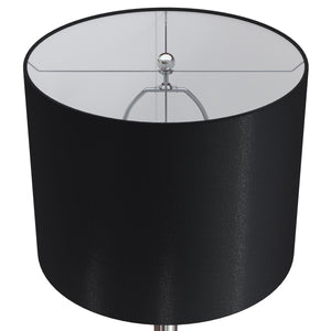 English Elm Lenuxe 24" Contemporary Metal Table Lamp Set of 2 with Metallic Linen Drum Shade and 3-Way Switch Nickel B202P224075