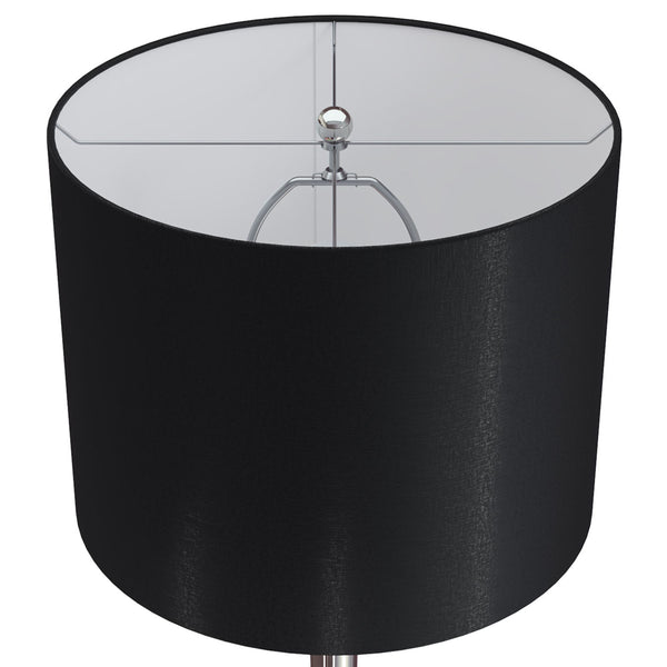 English Elm Lenuxe 24" Contemporary Metal Table Lamp Set of 2 with Metallic Linen Drum Shade and 3-Way Switch Nickel B202P224075