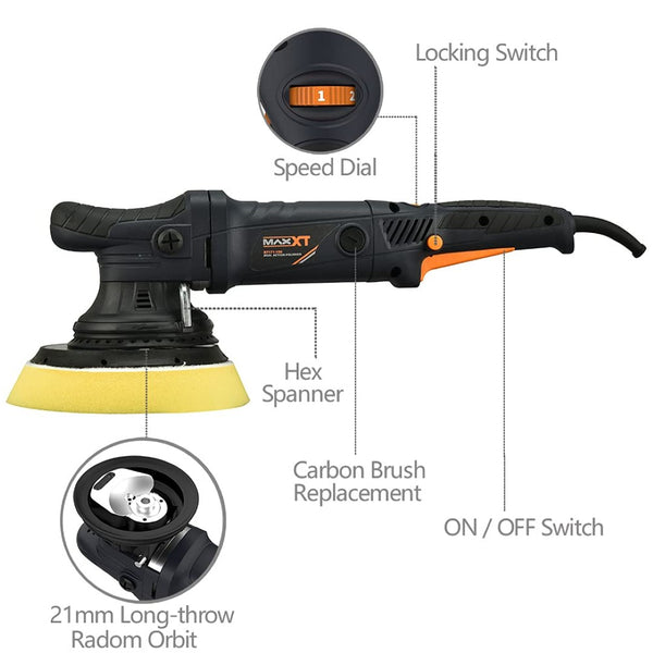 English Elm Car Rotary Polisher 7 Inch 10 Amp Variable Speed Buffer with Full Detailing Kit T3177P305039