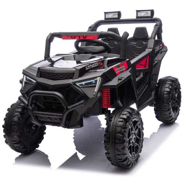 English Elm 24v 400w Kids Electric Utv Ride on with Remote Bluetooth Led Suspension Cockpit Black W1578P284295