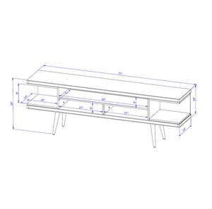 English Elm Utopia 70" Maple Cream & White Tv Stand - Modern Design With Ample Storage & Stylish Wire Management B365P398384-GIGA