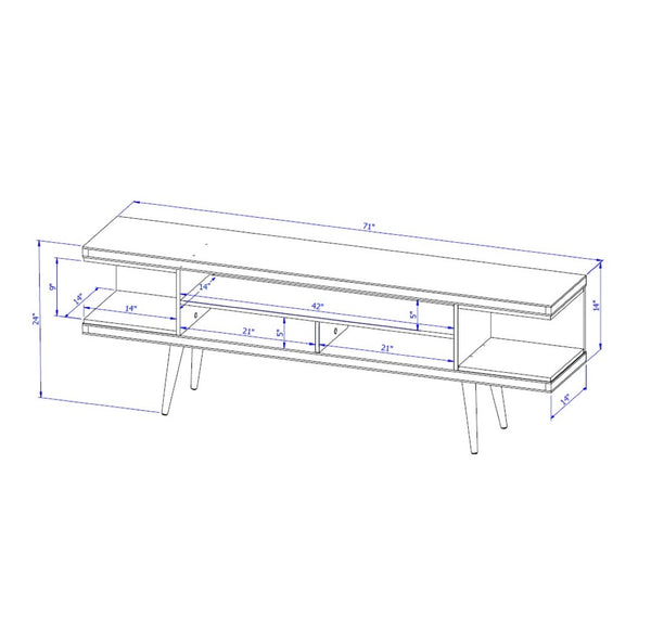 English Elm Utopia 70" Maple Cream & White Tv Stand - Modern Design With Ample Storage & Stylish Wire Management B365P398384-GIGA
