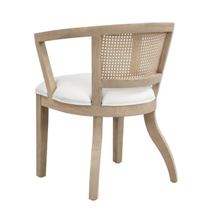 English Elm Christopher Knight Home® - Dining Armchairs Set Of 2 - Elegant Cream Upholstered Chairs With Cane Back For Stylish Comfort N771P290371A