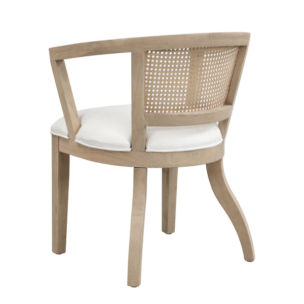 English Elm Christopher Knight Home® - Dining Armchairs Set Of 2 - Elegant Cream Upholstered Chairs With Cane Back For Stylish Comfort N771P290371A