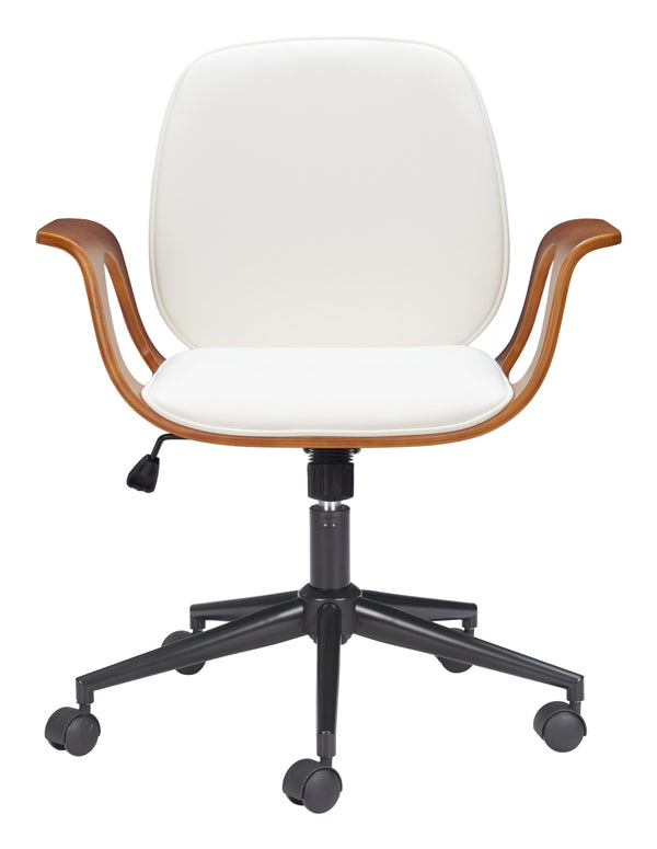 Zuo Modern Ali Office Chair – Stylish Modern Design For Home Or Office, Durable Vinyl, Plywood, And Steel Construction White 100% Polyurethane,Plywood,Steel 110564-zuo-modern
