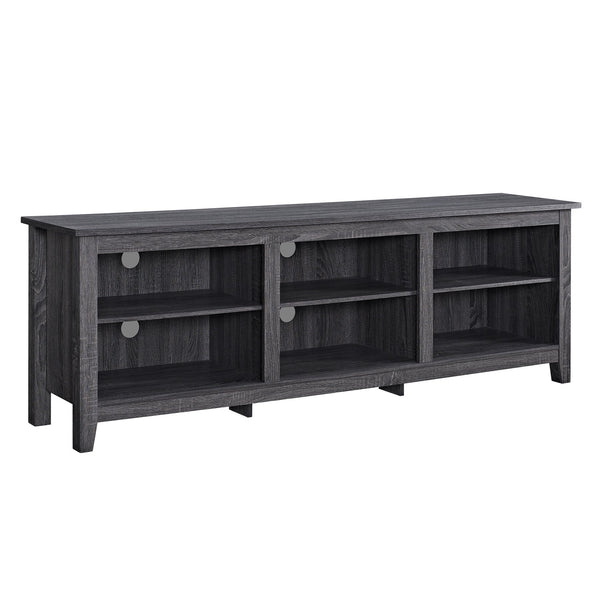 English Elm Walker Edison - Modern 3-Shelf Transitional TV Stand 70" for 80" TVs—Warp-Resistant MDF, 250lb Support, Cord Management Charcoal grey 76 L x 22 W x 6 H B185P169322