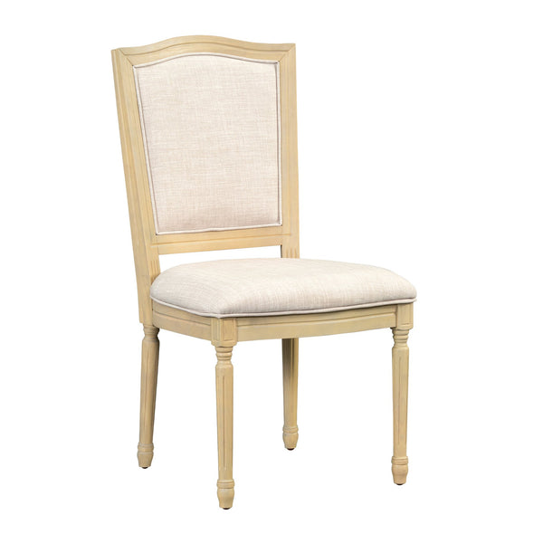 English Elm TOPMAX Rustic 7-Piece Solid Wood Extendable Dining Set with 18" Removable Leaf, 6 Upholstered Chairs, 2 Drawers Natural SP000078AAN