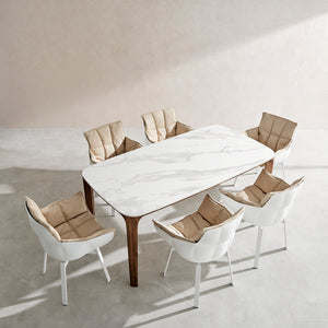 English Elm Modern Rectangular Walnut & Ceramic Dining Table - Stylish 5.9Ft Centerpiece For Any Occasion B353S00005