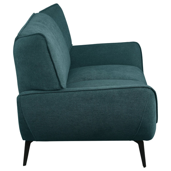 English Elm Logan Teal Blue 3-Piece Sofa Set: Modern Wingback Design With Plush Comfort & Sleek Metal Legs B062S01269