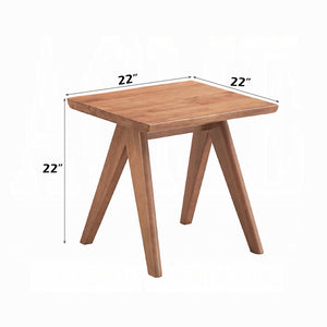 English Elm Casual Natural Finish End Table 22" Square Mid-Century Accent Table Space-Saving Stylish Design B2741P333933