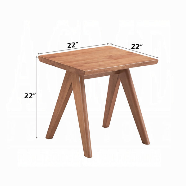 English Elm Casual Natural Finish End Table 22" Square Mid-Century Accent Table Space-Saving Stylish Design B2741P333933