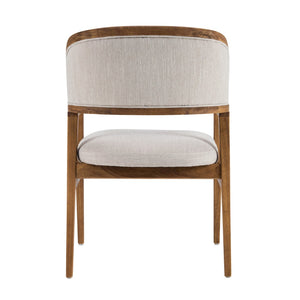 English Elm Mid-century Modern Upholstered Dining Arm Chairs with Rubberwood Frame Set of 2 Beige,Walnut N768P382497W