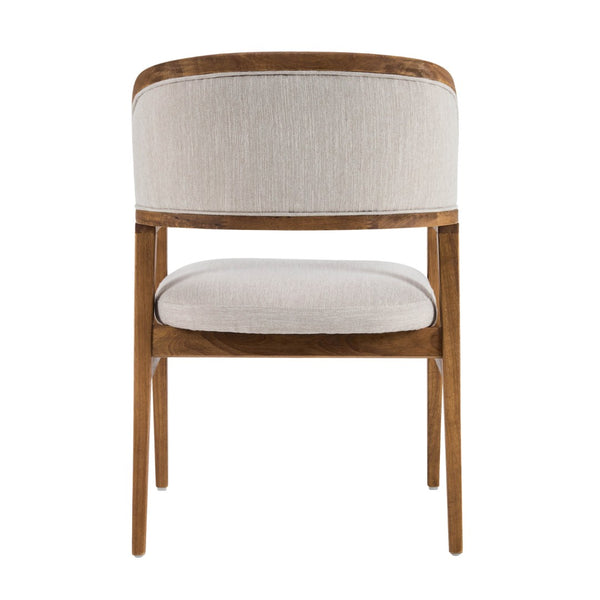 English Elm Mid-century Modern Upholstered Dining Arm Chairs with Rubberwood Frame Set of 2 Beige,Walnut N768P382497W