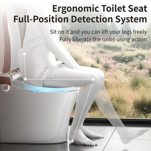 English Elm Smart Toilet Bidet One Piece Elongated Auto Seat Heated Wash Hands Free Design W3402P402915