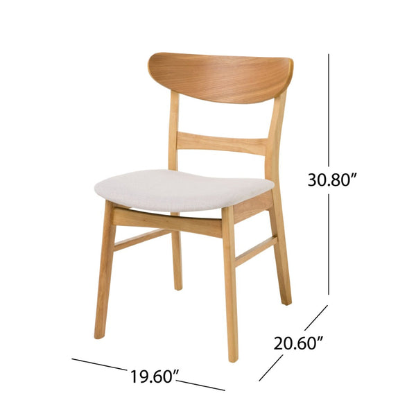 English Elm Dining Chair Set of 2 Rubberwood Mid-century Modern Splayed Leg Upholstered Seats N771P256094M