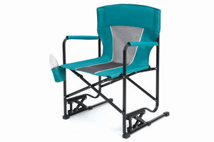 English Elm Outdoor Freestyle Rocker Camping Chair with Spring-Action Shock Absorbers, Eazy-Fold Setup, Mesh Backrest and Cup Holder for Comfort and Durability Blue W640P224439