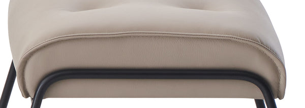 English Elm Zusa Khaki Top Grain Leather Accent Chair & Ottoman with Metal Legs, Full Foam Comfort, 19" Seat Height B2726S00390