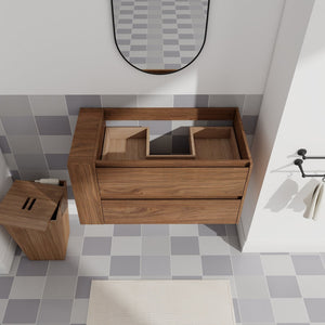 English Elm 36"Wall Modern Bathroom Vanity Cabinet with Adjustable Side Shelf, Soft-Close 2/3 Drawers, Water-Resist W999P168517