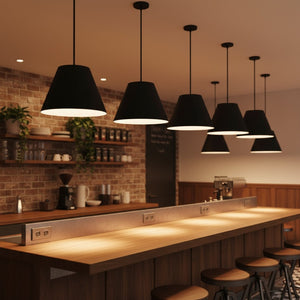 English Elm 16 Inch Sculptural Matte Pendant Light with Etched Glass Diffuser for Kitchen or Dining Black B370P403644