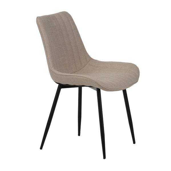 English Elm Dining modern beige chair set of 4 — ergonomic padded backrests, metal X-legs, scratch‑resistant fabric, 300 lb capacity W3851P368628