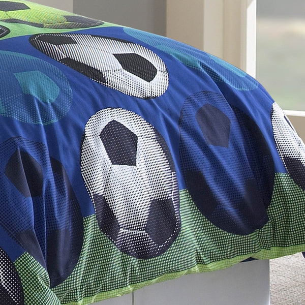 English Elm Soccer League 4Pc Full Comforter Set - Cozy & Stylish Bedding For Young Athletes With Reversible Design B340P341976-GIGA