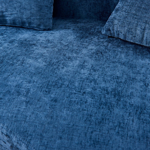 English Elm 111" L Shaped Cloud Sofa Plush Chenille Upholstered High Density Foam Apartment Living Room Blue W1669S00055