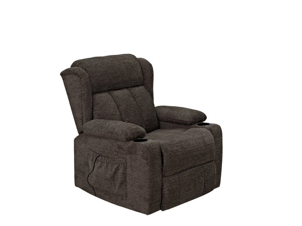 English Elm Lusio Power Lift Recliner with Linen Upholstery Pocket Coil Seat and Cup Holders B2726P469549