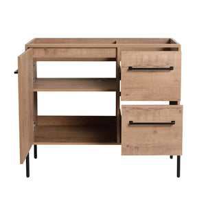 English Elm 36" Freestanding Vanity with Integrated Resin Sink Soft Close Drawers Modern Bath W999P405130