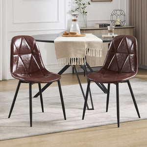 English Elm Dining Velvet Upholstered Chairs Set of 2 with Armrests, Sturdy Metal Legs, Anti-Slip Protectors, Stylish Comfort for Dining Room Black,Brown W3112P254918