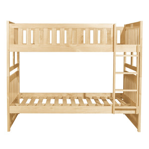 English Elm Bunk Bed Twin Over Full Solid Pine Frame with Guard Rails for Youth Bedroom B011S02417