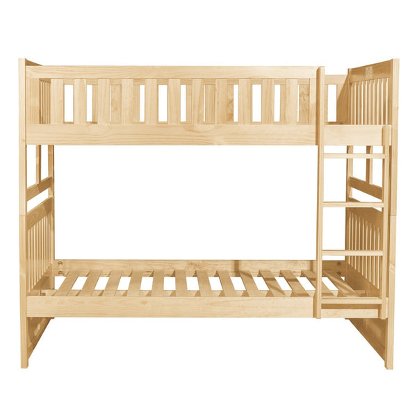 English Elm Bunk Bed Twin Over Full Solid Pine Frame with Guard Rails for Youth Bedroom B011S02417