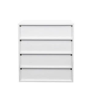 English Elm Shoe Display Case with RGB LED Remote, Tempered Glass Stackable Organizer for Sneakers Showcase White W331P242611