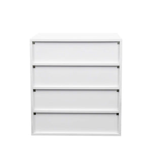 English Elm Shoe LED Display Case with Tempered Glass and Remote RGB Lighting, Stackable Wooden Organizer White W331P242611