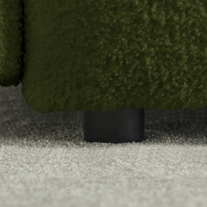 English Elm 78 Inch Teddy Velvet Three Seat Sofa Solid Wood Frame Plush Cushions for Living Room Army Green W2564S00126