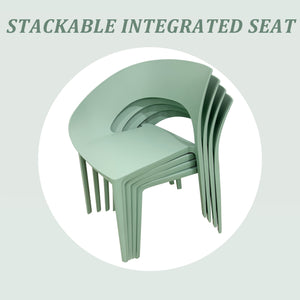 English Elm Haze Haze Green Polypropylene Chair Set of 4 — Weatherproof, Ergonomic, Stackable, Assembly-Free, 330lb Capacity W3450P322880