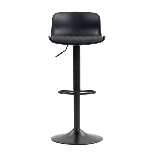 English Elm Bar Stools Set of 2 Adjustable Swivel Pu Leather Kitchen Island Seating with Back Black W676P358682