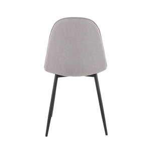 English Elm Pebble Contemporary Chair Set Of 2 - Stylish Black Steel Frame & Light Grey Upholstery For Comfort B202P223631-GIGA