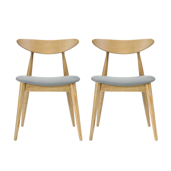 English Elm Christopher Knight Home® - Set Of 2 Retro-Inspired Rubberwood Chairs With Ergonomic Support & Plush Cushions For Comfort N759P307037B