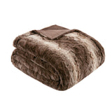 Madison Park Zuri Glam/Luxury Faux Fur Oversized Bed Throw MP50-2919 Brown