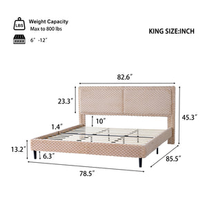 English Elm Christopher Knight Home® - Simple Plush Soft Bed with Padded Backrest and Solid Wood Frame for Cozy, Supportive Bedroom Comfort Camel N769K292586E