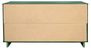 English Elm Granville 55" Sage Green Dresser - 6-Drawer Solid Wood Storage With Gold Handles & Modern Design B365S00088