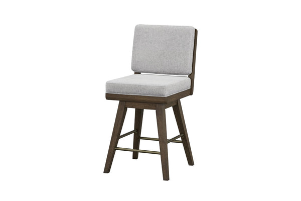 English Elm Latte Swivel Counterstool Set Wood Frame Auto-return Seat for Kitchen Islands Light Brown B2699P469523