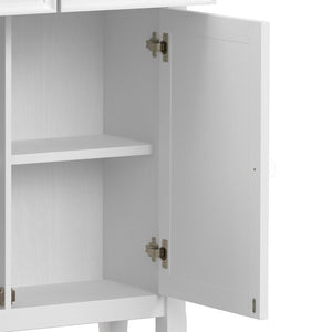 English Elm Amherst White Pine Entryway Cabinet with Crown Molding Two Drawers and Storage Doors B136P436048
